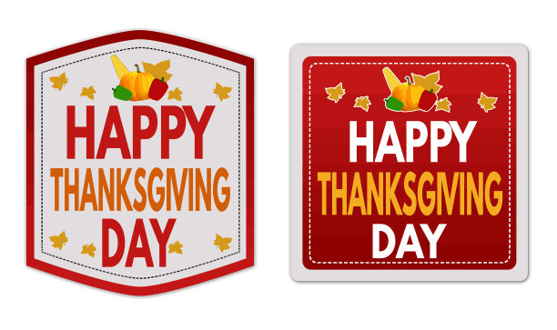 感恩节快乐贴纸套装图片下载
