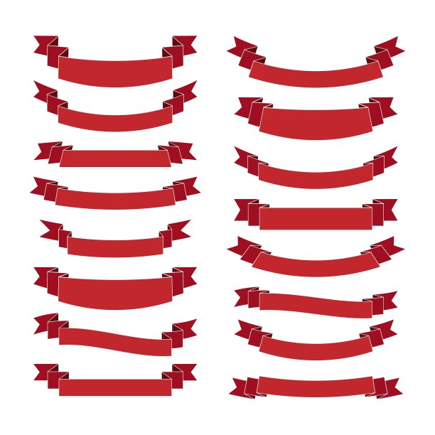 红丝带空白设置横幅复古图片下载