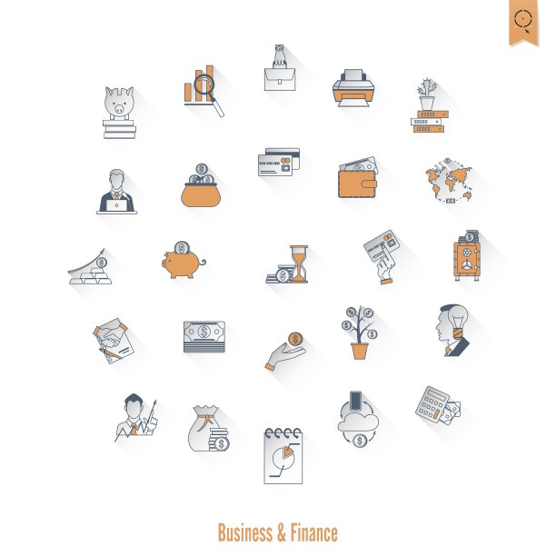 商业和金融图标集图片下载