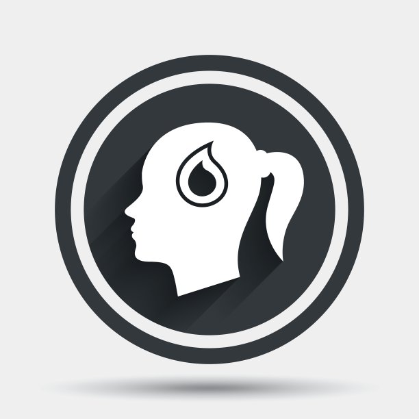 头与下降标志图标女性女性头图片下载