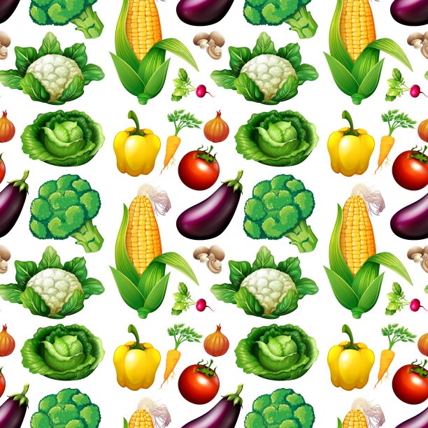 无缝背景与许多蔬菜图片下载