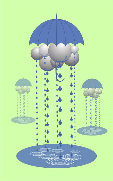 抽象的云在伞下下雨图片下载