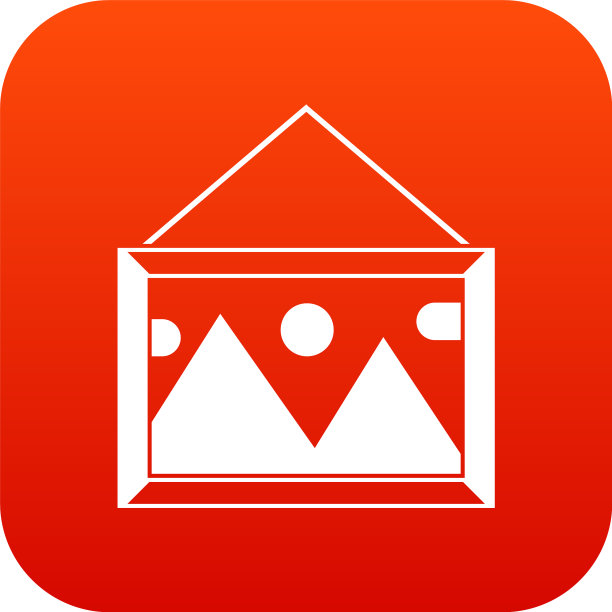 画在墙上的相框图标数码红色图片下载