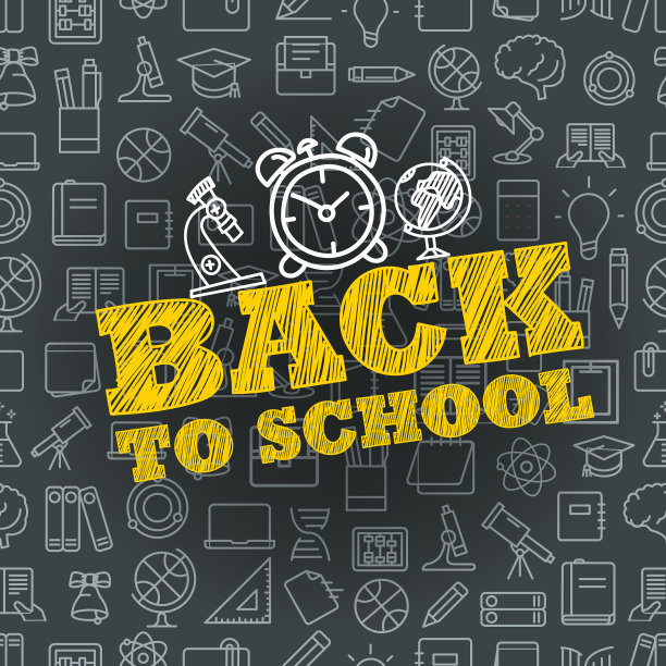 回到学校的概念字母横幅图片下载