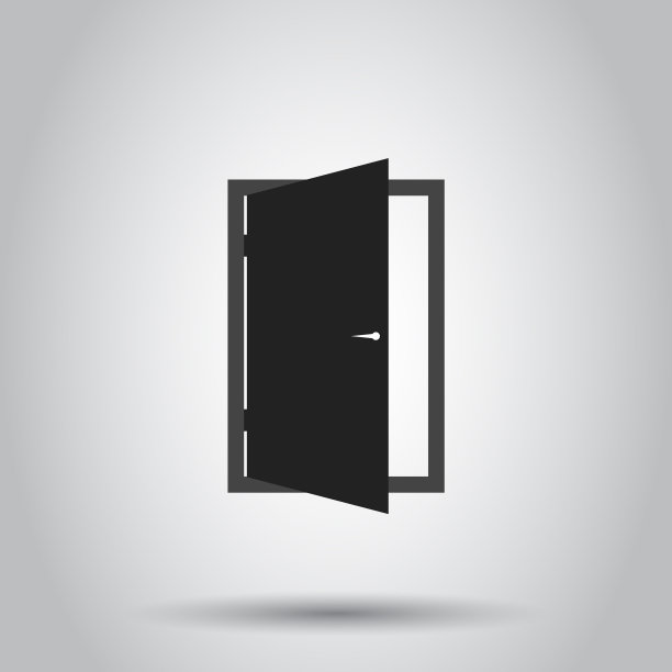 退出门图标上孤立的后台业务图片下载