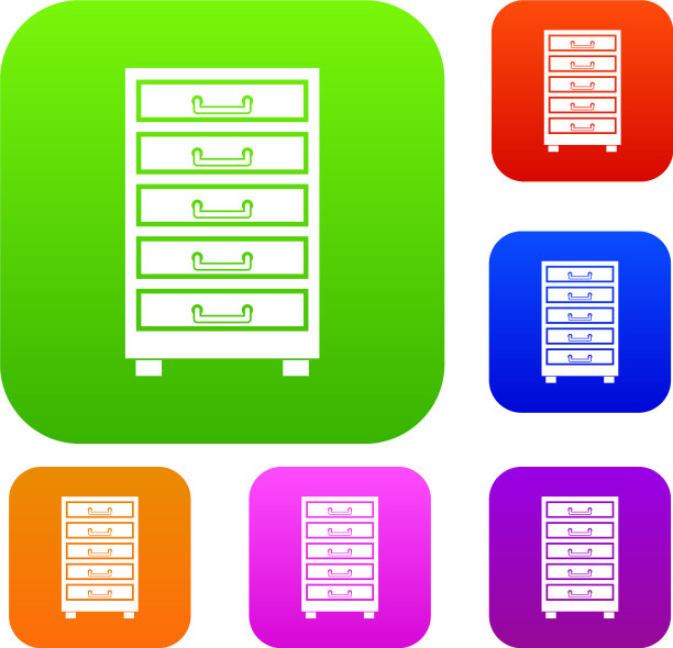 木质橱柜与抽屉集色集图片下载