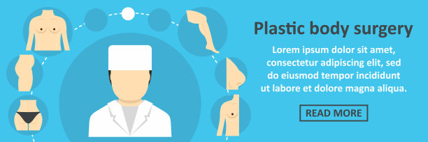 整形身体手术横幅水平概念图片下载