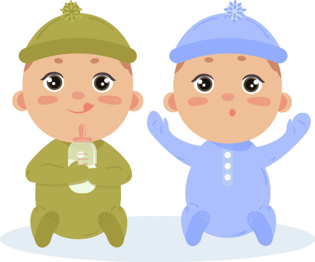 刚出生的双胞胎男婴坐在一起图片下载