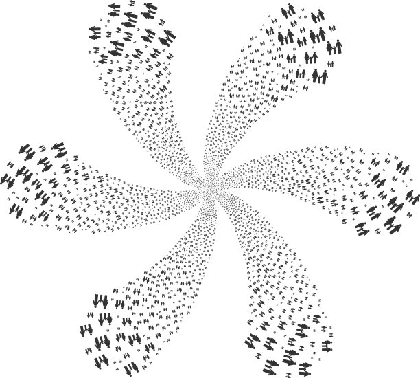 家童卷曲花簇图片下载