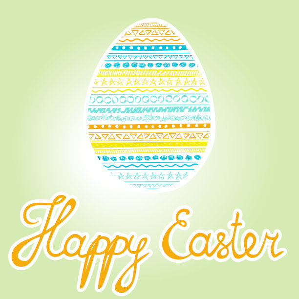 五彩缤纷的复活节彩蛋，复活节快乐题词图片下载