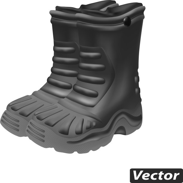 橡胶靴隔离在白色背景图片下载