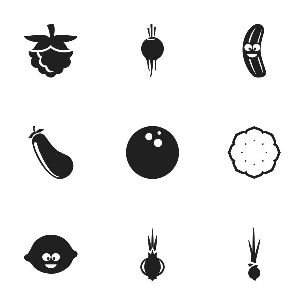 一套9可编辑蔬菜图标包括图片下载