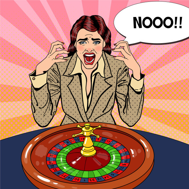 在轮盘赌桌后面尖叫的女人图片下载