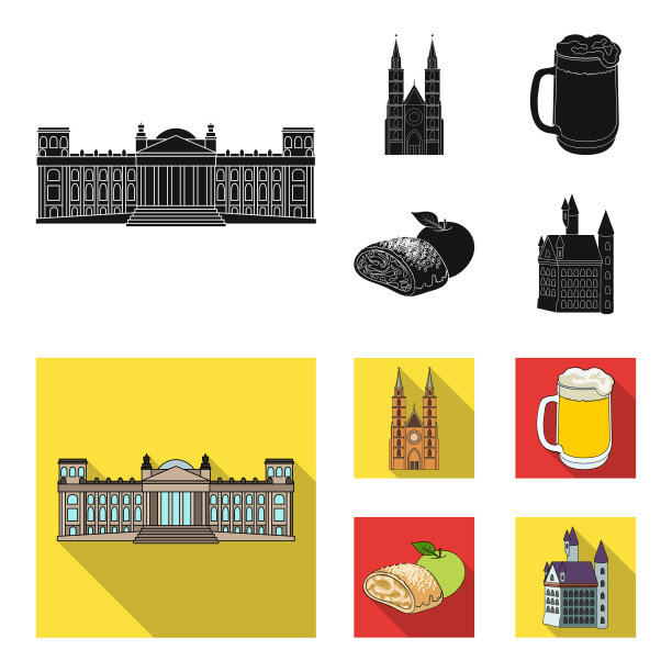 国家德国黑平图标集合图片下载