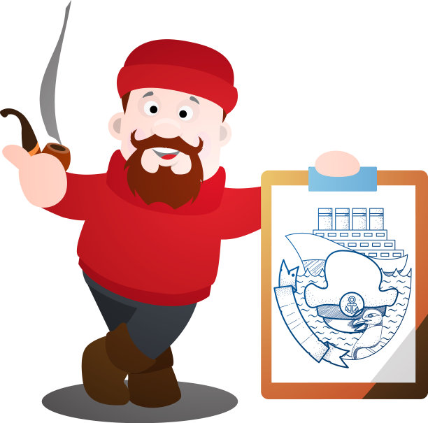 一个有大海报的渔夫是一幅漫画图片下载