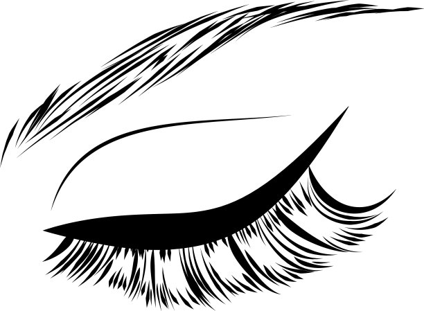 女性闭眼画图片下载