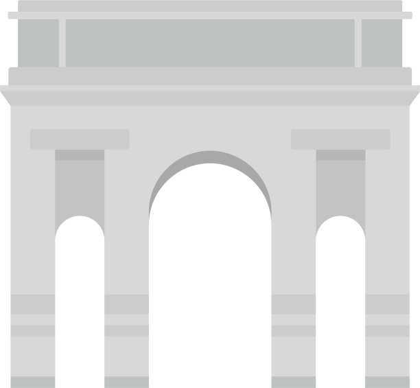 米兰拱门图标平风格图片下载