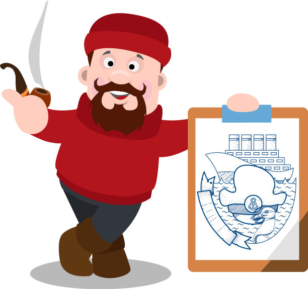 一个有大海报的渔夫是一幅漫画图片下载