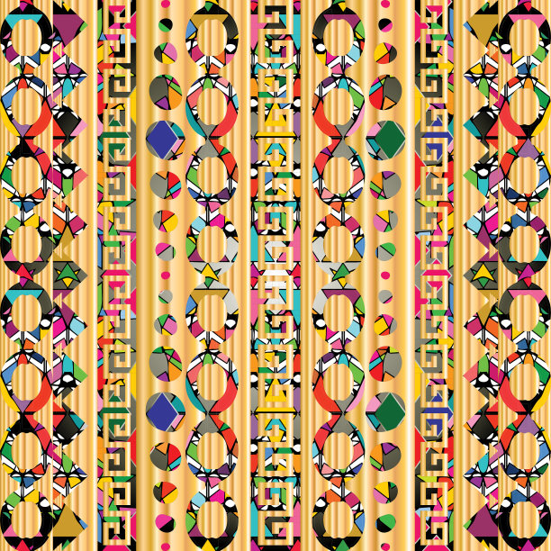 部落几何无缝边界图案图片下载