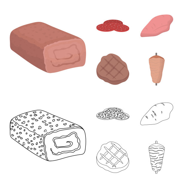 切成片的意大利腊肠火鸡里脊烤牛排图片下载