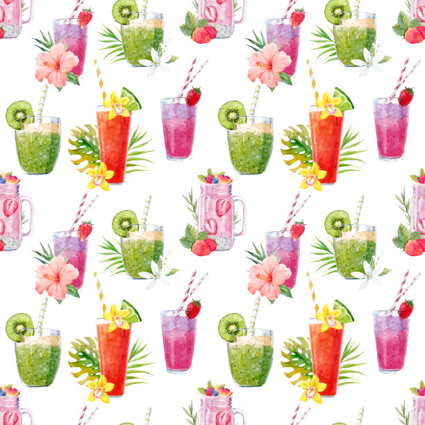 水彩奶昔模式图片下载