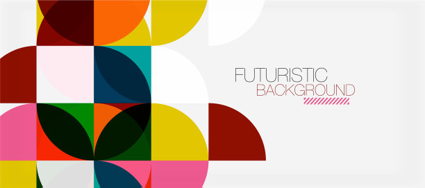 几何三角形和圆形形状宽抽象图片下载