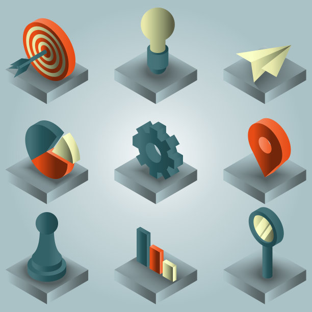 启动颜色梯度等距图标图片下载