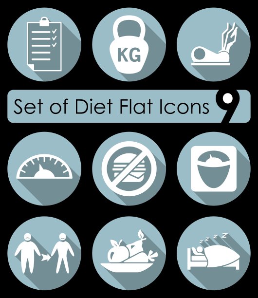 一组饮食图标图片下载