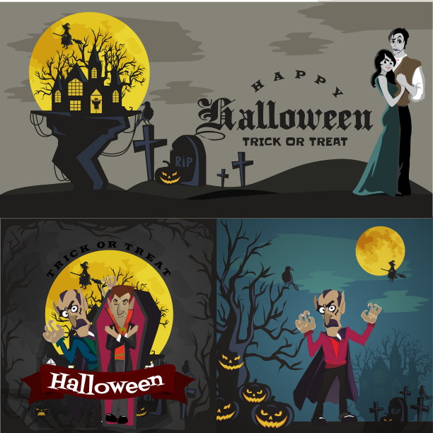 万圣节背景设置吸血鬼和他们图片下载