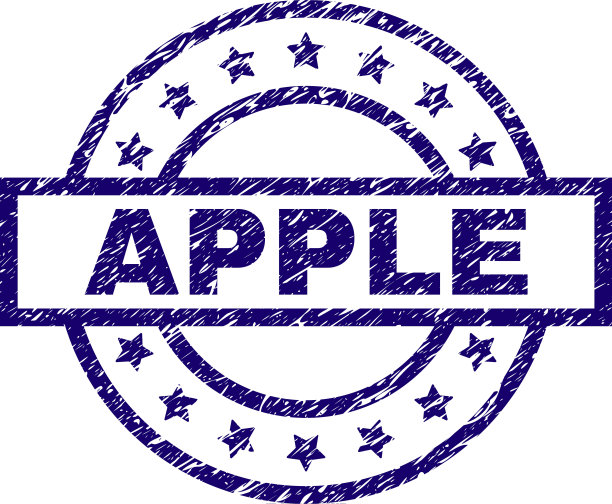 垃圾纹理苹果印章印章图片下载