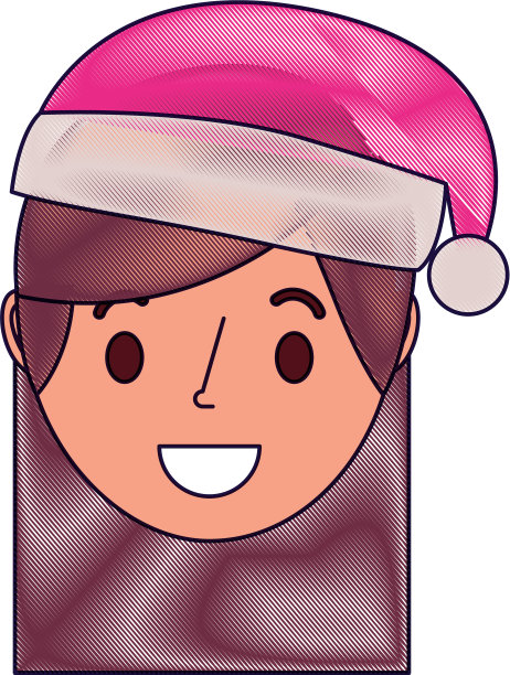 小女孩微笑着戴着圣诞帽图片下载