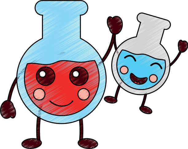 烧瓶实验室卡哇伊图标形象图片下载