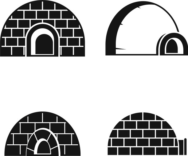 冰冻冰屋图标设置简单的风格图片下载