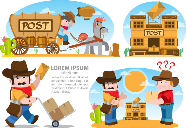 邮递员和牛仔在邮局指的人图片下载