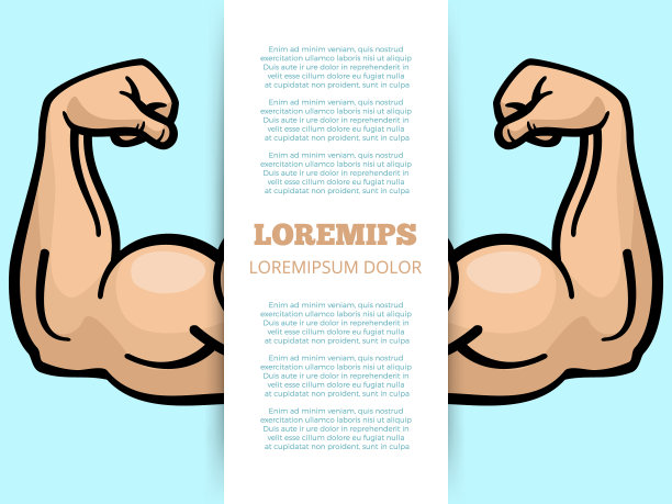 男性肌肉手臂横幅模板图片下载