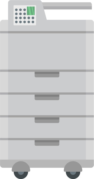 大办公室打印机图标平面风格图片下载