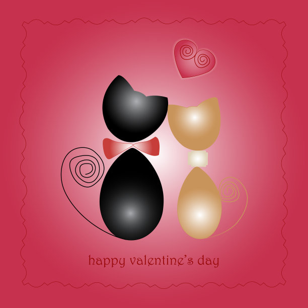 情人节贺卡猫2-2图片下载