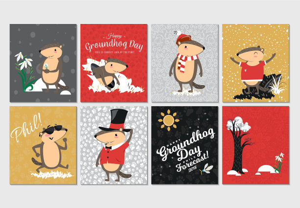 快乐的土拨鼠日设可爱的土拨鼠缸图片下载