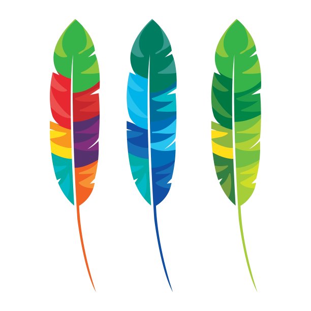 五彩缤纷的羽毛狂欢节图标图片下载