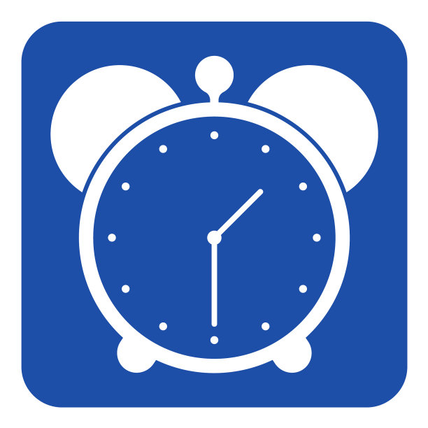 蓝白色信息标志-闹钟图标图片下载