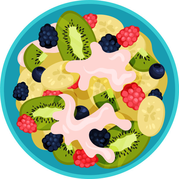 由猕猴桃、香蕉、成熟浆果和图片下载