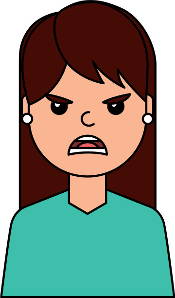 愤怒的年轻女子化身图片下载