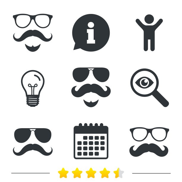 胡子和眼镜是潮人的象征图片下载