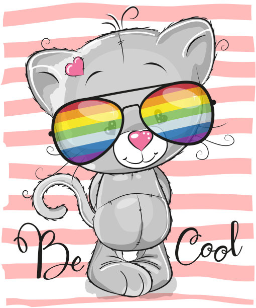 可爱的小猫戴着太阳眼镜图片下载