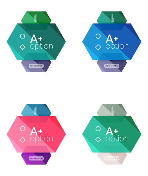 几何选项信息图表模板图片下载