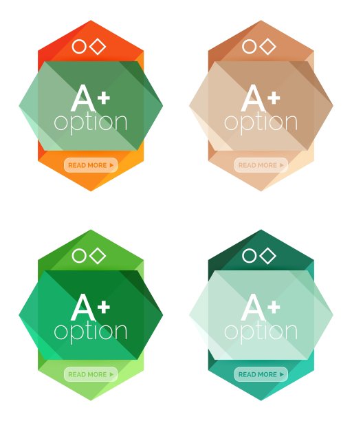 几何选项信息图表模板图片下载
