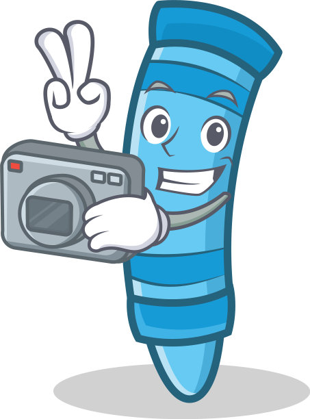 摄影师蜡笔人物卡通风格图片下载