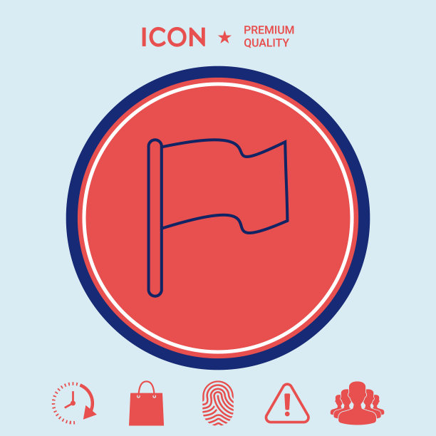 国旗线性图标图片下载