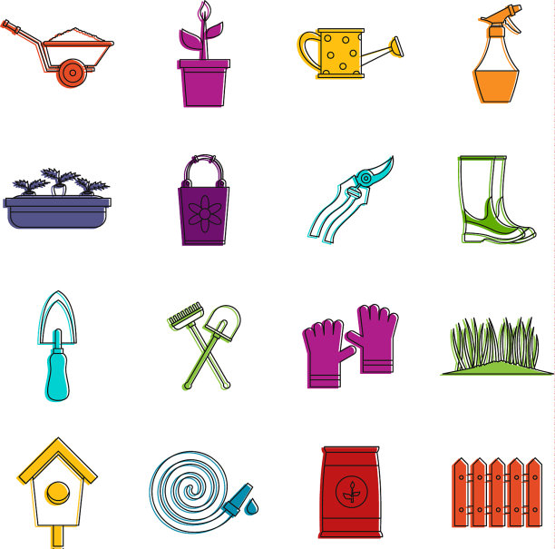 园艺图标涂鸦集图片下载