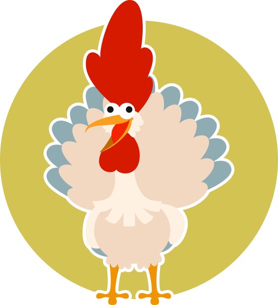 快乐的卡通公鸡图片下载